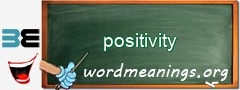 WordMeaning blackboard for positivity